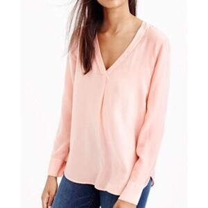 J. Crew Womens Drapery Silk Blouse 8 Quiet Luxury Classic Career Corp Timeless